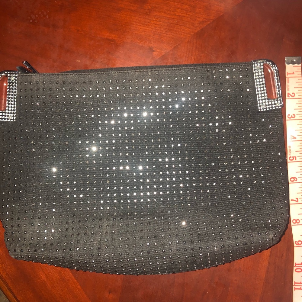 Preowned noelle sparkling clutch bag. Black w silver embellish
